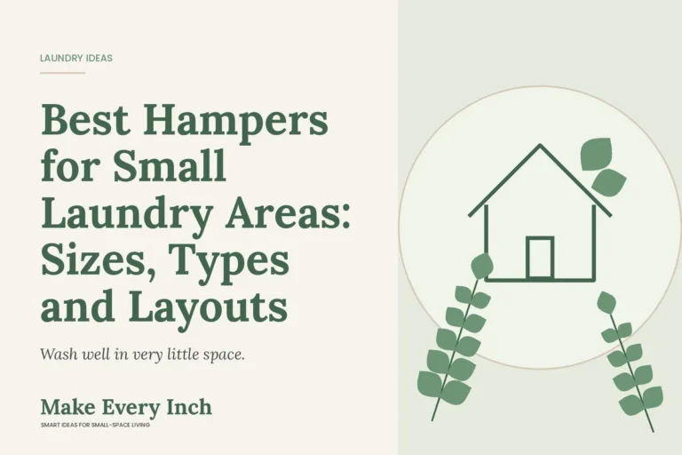 Best Hampers for Small Laundry Areas: Sizes, Types and Layouts, Make Every Inch cover with a house and leaf illustration