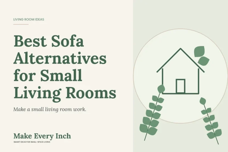Best Sofa Alternatives for Small Living Rooms, Make Every Inch cover with a house and leaf illustration