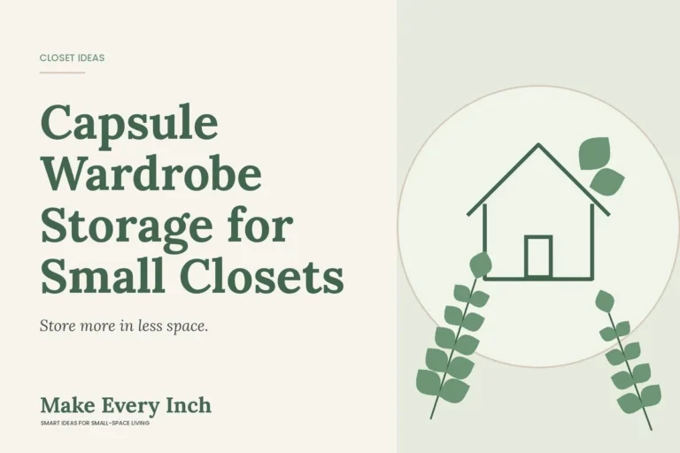 Capsule Wardrobe Storage for Small Closets, Make Every Inch cover with a house and leaf illustration