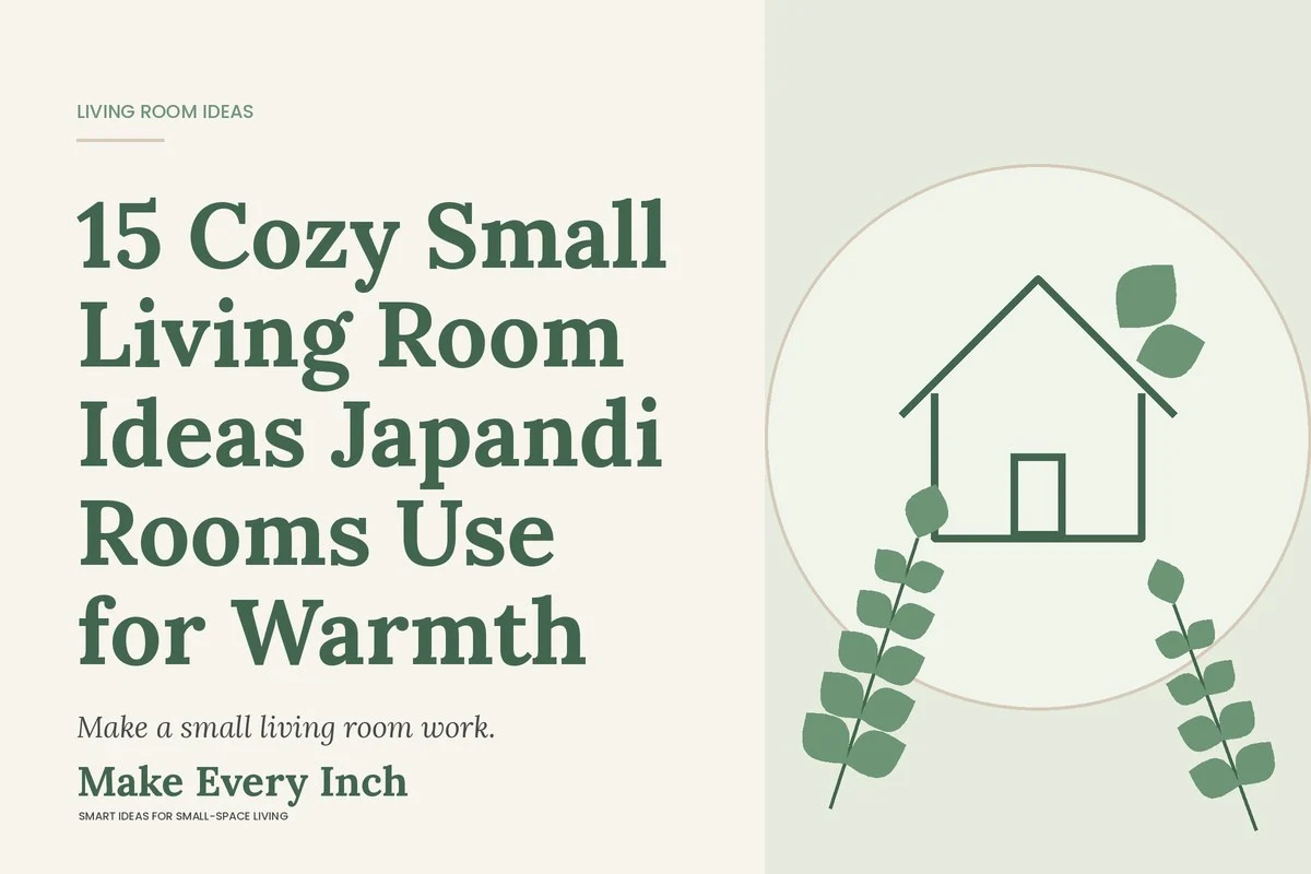 15 Cozy Small Living Room Ideas Japandi Rooms Use for Warmth, Make Every Inch cover with a house and leaf illustration