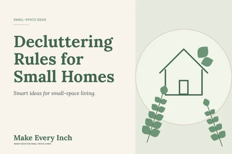 Decluttering Rules for Small Homes, Make Every Inch cover with a house and leaf illustration