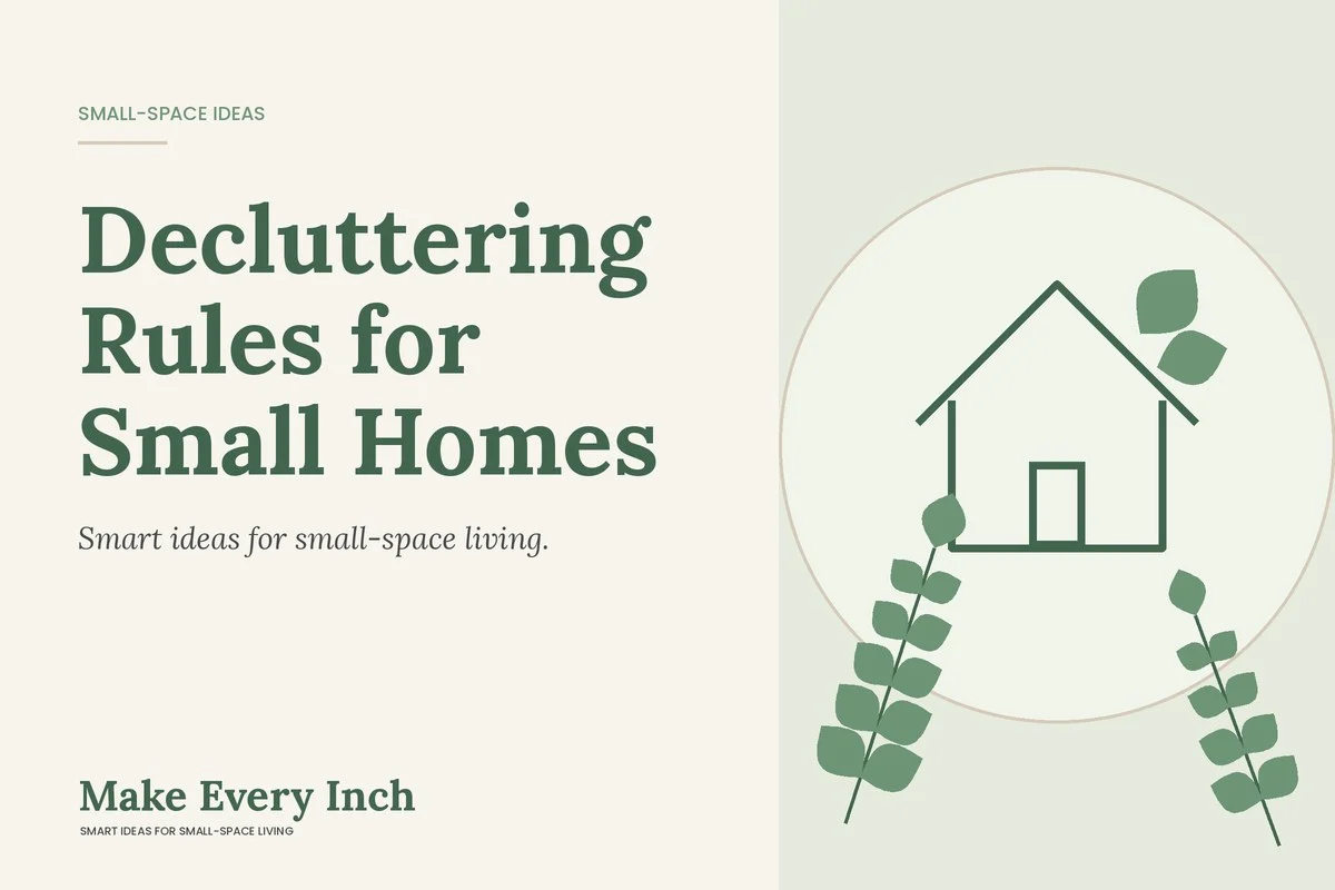 Decluttering Rules for Small Homes, Make Every Inch cover with a house and leaf illustration