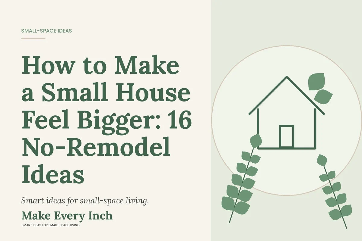 How to Make a Small House Feel Bigger: 16 No-Remodel Ideas, Make Every Inch cover with a house and leaf illustration