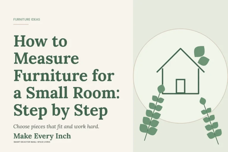 How to Measure Furniture for a Small Room: Step by Step, Make Every Inch cover with a house and leaf illustration