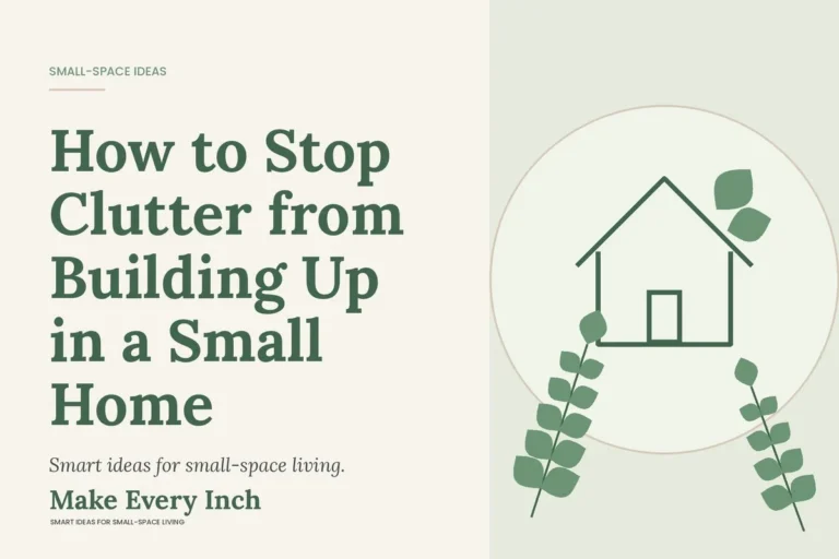How to Stop Clutter from Building Up in a Small Home, Make Every Inch cover with a house and leaf illustration