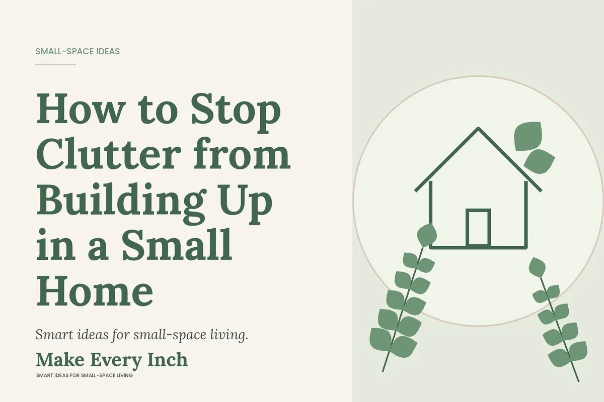 How to Stop Clutter from Building Up in a Small Home, Make Every Inch cover with a house and leaf illustration