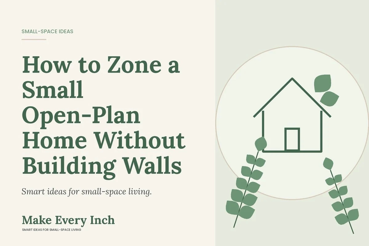How to Zone a Small Open-Plan Home Without Building Walls, Make Every Inch cover with a house and leaf illustration