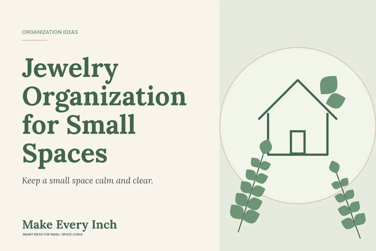 Jewelry Organization for Small Spaces, Make Every Inch cover with a house and leaf illustration