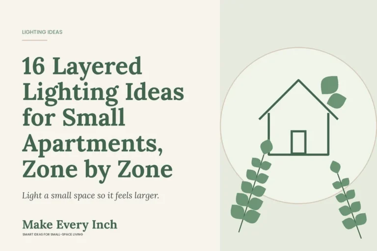 16 Layered Lighting Ideas for Small Apartments, Zone by Zone, Make Every Inch cover with a house and leaf illustration