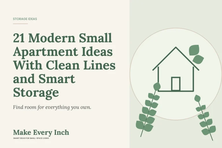21 Modern Small Apartment Ideas With Clean Lines and Smart Storage, Make Every Inch cover with a house and leaf illustration