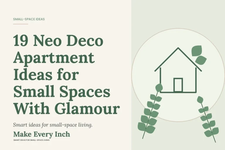 19 Neo Deco Apartment Ideas for Small Spaces With Glamour, Make Every Inch cover with a house and leaf illustration