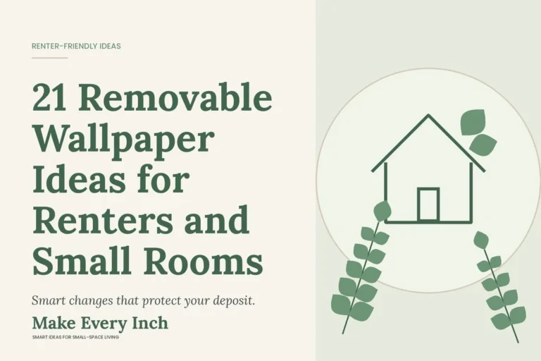 21 Removable Wallpaper Ideas for Renters and Small Rooms, Make Every Inch cover with a house and leaf illustration