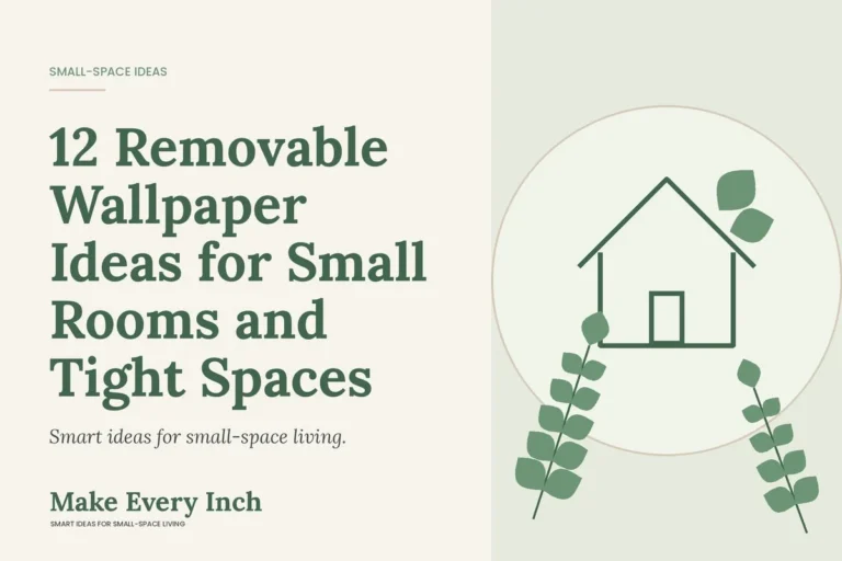 12 Removable Wallpaper Ideas for Small Rooms and Tight Spaces, Make Every Inch cover with a house and leaf illustration