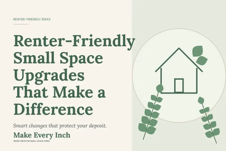 Renter-Friendly Small Space Upgrades That Make a Difference, Make Every Inch cover with a house and leaf illustration