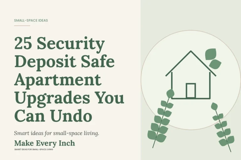 25 Security Deposit Safe Apartment Upgrades You Can Undo, Make Every Inch cover with a house and leaf illustration