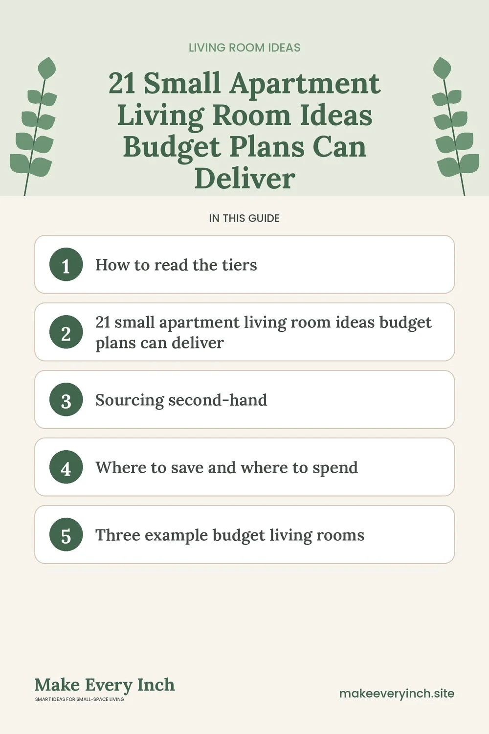 Pinterest pin listing the main topics in: 21 Small Apartment Living Room Ideas Budget Plans Can Deliver