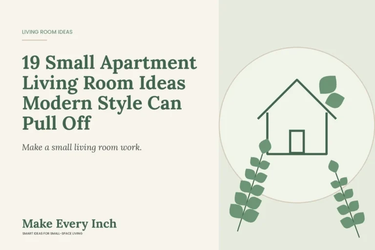 19 Small Apartment Living Room Ideas Modern Style Can Pull Off, Make Every Inch cover with a house and leaf illustration