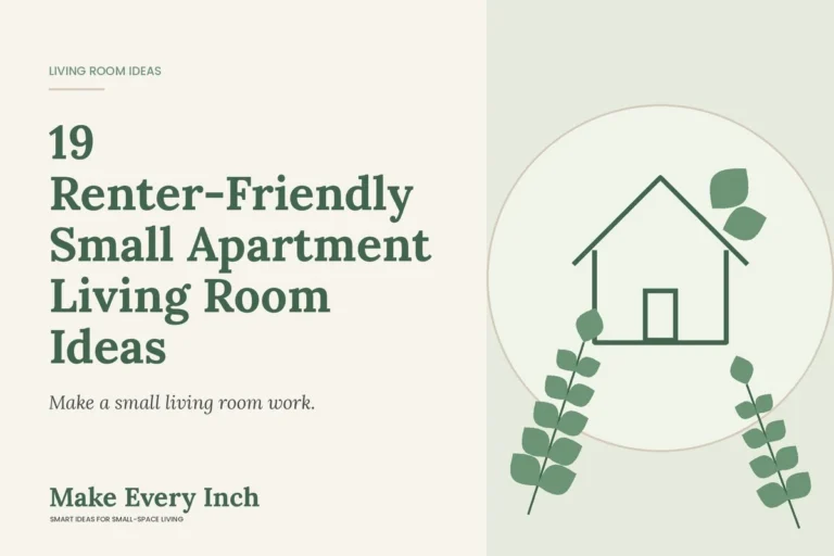 19 Renter-Friendly Small Apartment Living Room Ideas, Make Every Inch cover with a house and leaf illustration