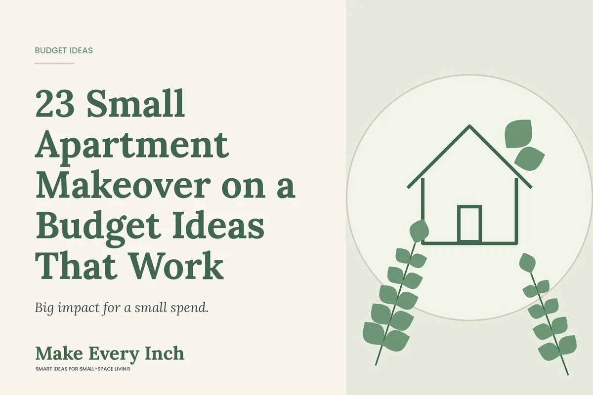 23 Small Apartment Makeover on a Budget Ideas That Work, Make Every Inch cover with a house and leaf illustration