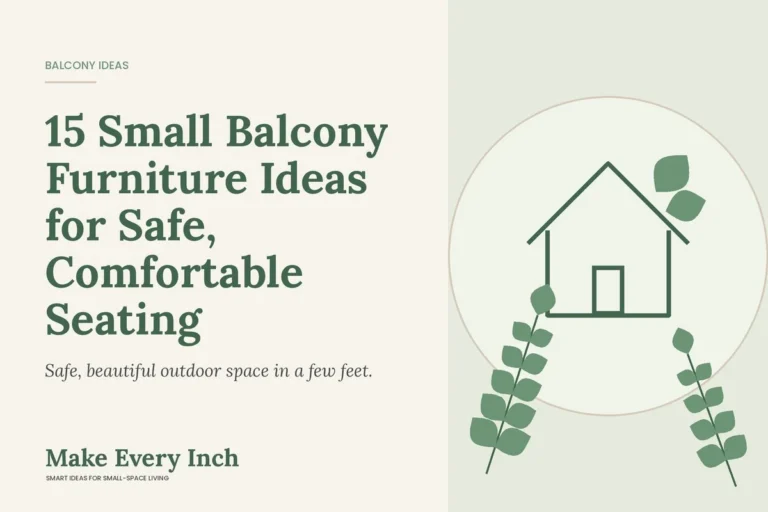 15 Small Balcony Furniture Ideas for Safe, Comfortable Seating, Make Every Inch cover with a house and leaf illustration