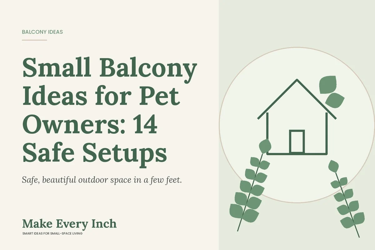 Small Balcony Ideas for Pet Owners: 14 Safe Setups, Make Every Inch cover with a house and leaf illustration