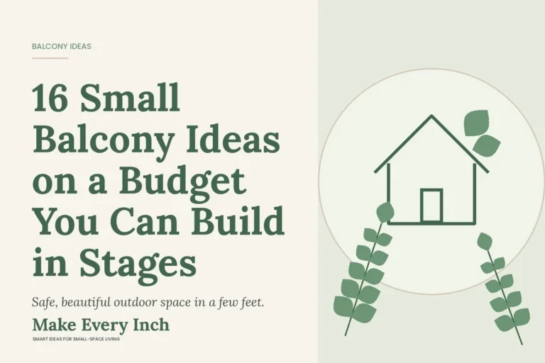 16 Small Balcony Ideas on a Budget You Can Build in Stages, Make Every Inch cover with a house and leaf illustration