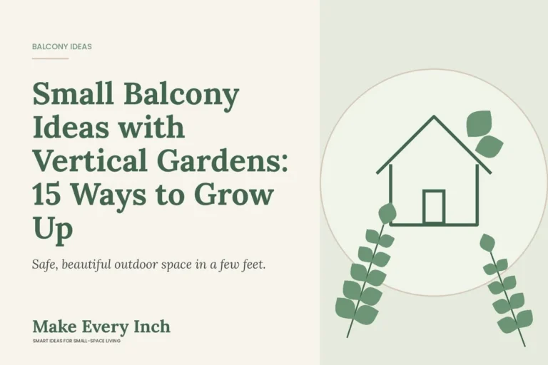 Small Balcony Ideas with Vertical Gardens: 15 Ways to Grow Up, Make Every Inch cover with a house and leaf illustration