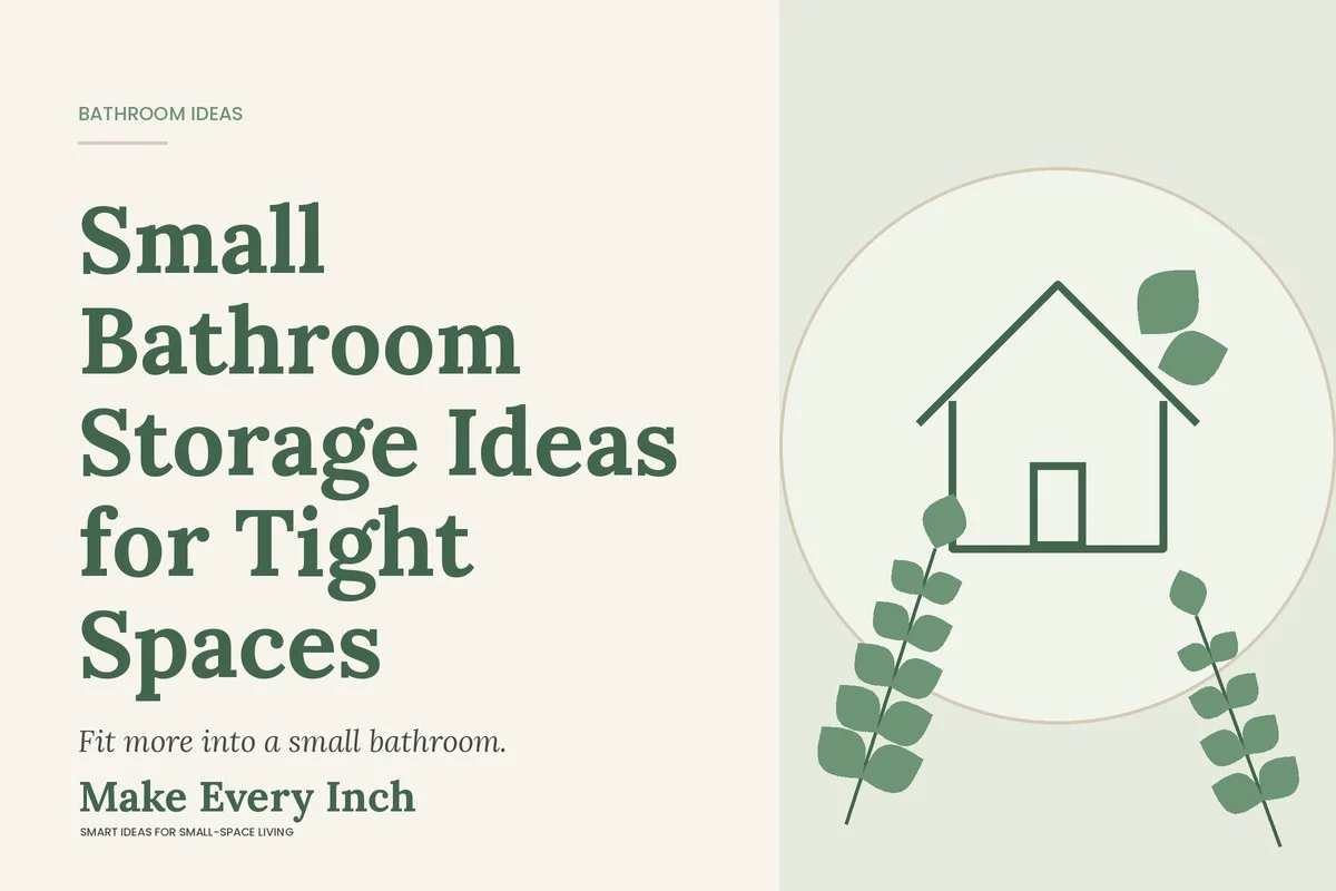 Small Bathroom Storage Ideas for Tight Spaces, Make Every Inch cover with a house and leaf illustration
