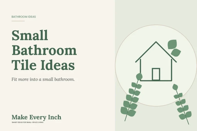 Small Bathroom Tile Ideas, Make Every Inch cover with a house and leaf illustration