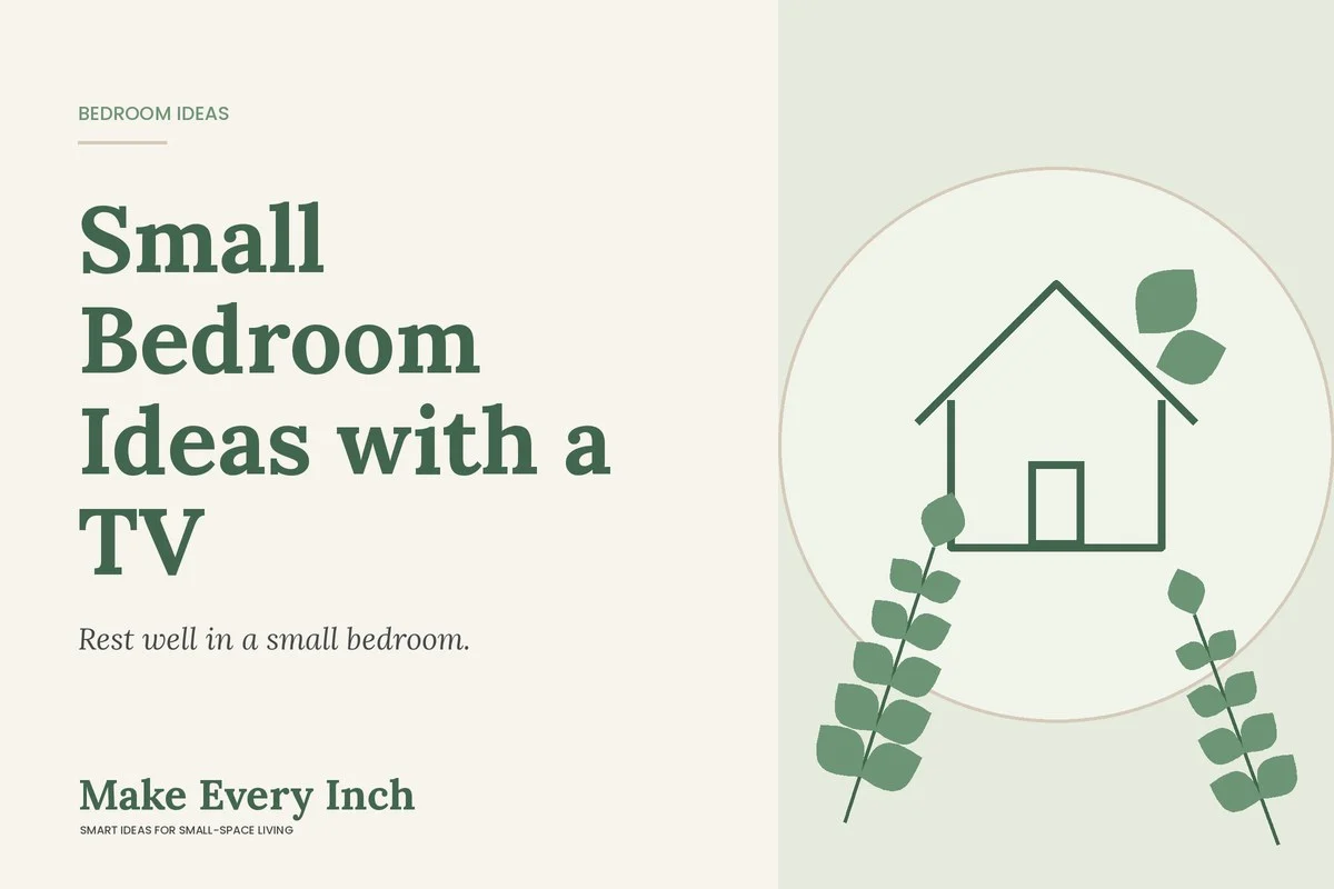 Small Bedroom Ideas with a TV, Make Every Inch cover with a house and leaf illustration