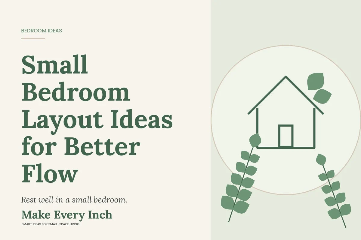 Small Bedroom Layout Ideas for Better Flow, Make Every Inch cover with a house and leaf illustration