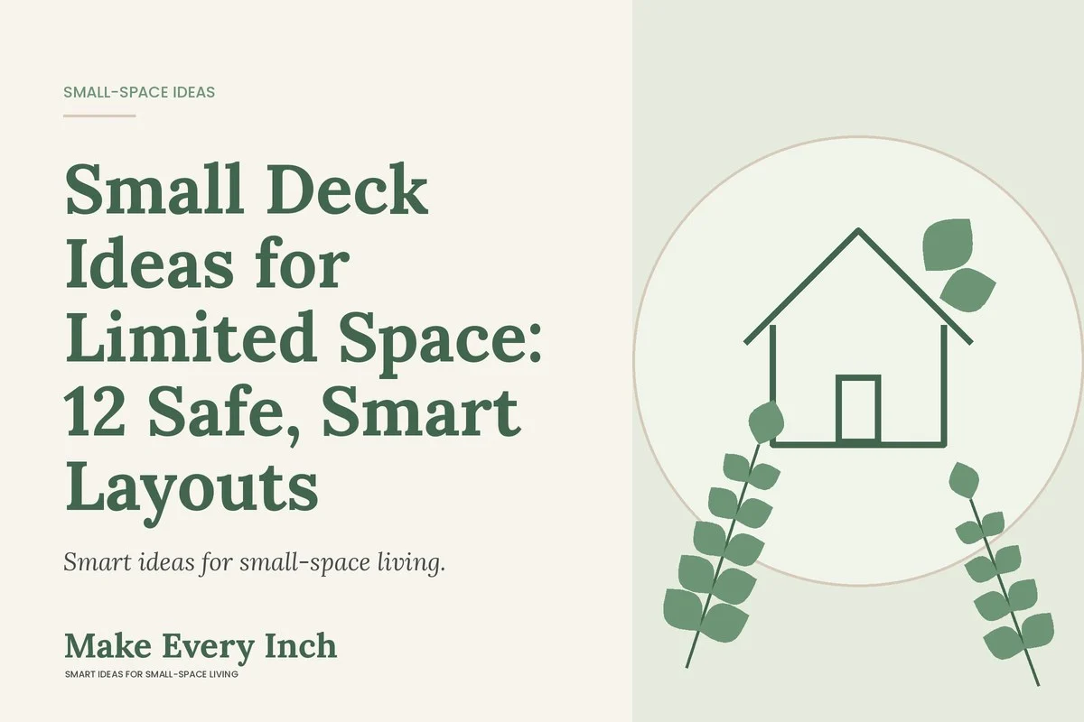 Small Deck Ideas for Limited Space: 12 Safe, Smart Layouts, Make Every Inch cover with a house and leaf illustration