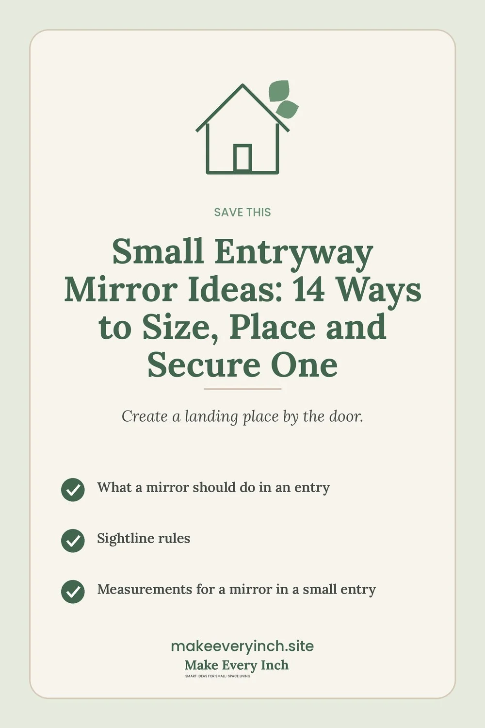 Save-this Pinterest pin with a short checklist for: Small Entryway Mirror Ideas