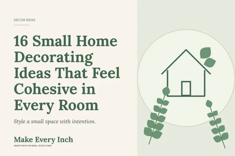 16 Small Home Decorating Ideas That Feel Cohesive in Every Room, Make Every Inch cover with a house and leaf illustration
