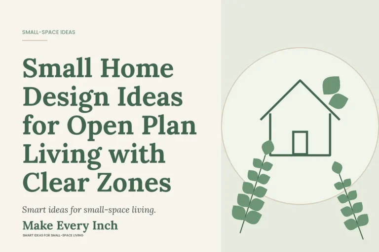 Small Home Design Ideas for Open Plan Living with Clear Zones, Make Every Inch cover with a house and leaf illustration