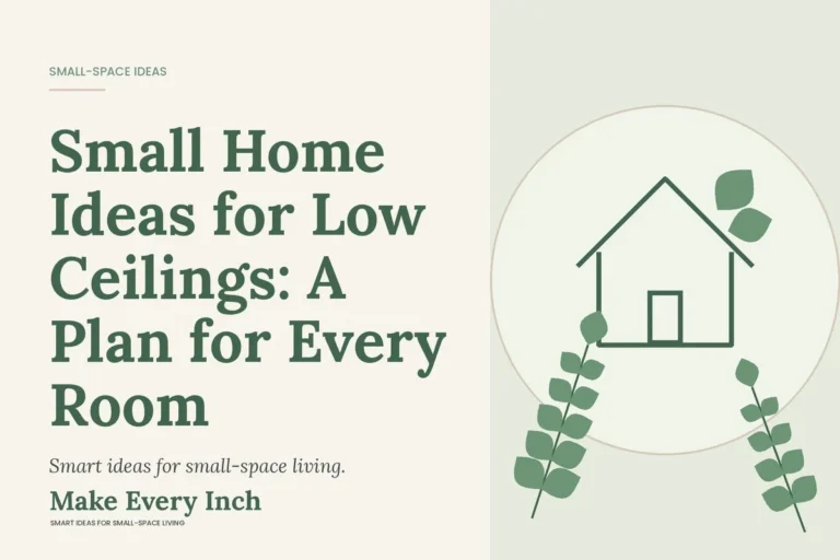 Small Home Ideas for Low Ceilings: A Plan for Every Room, Make Every Inch cover with a house and leaf illustration