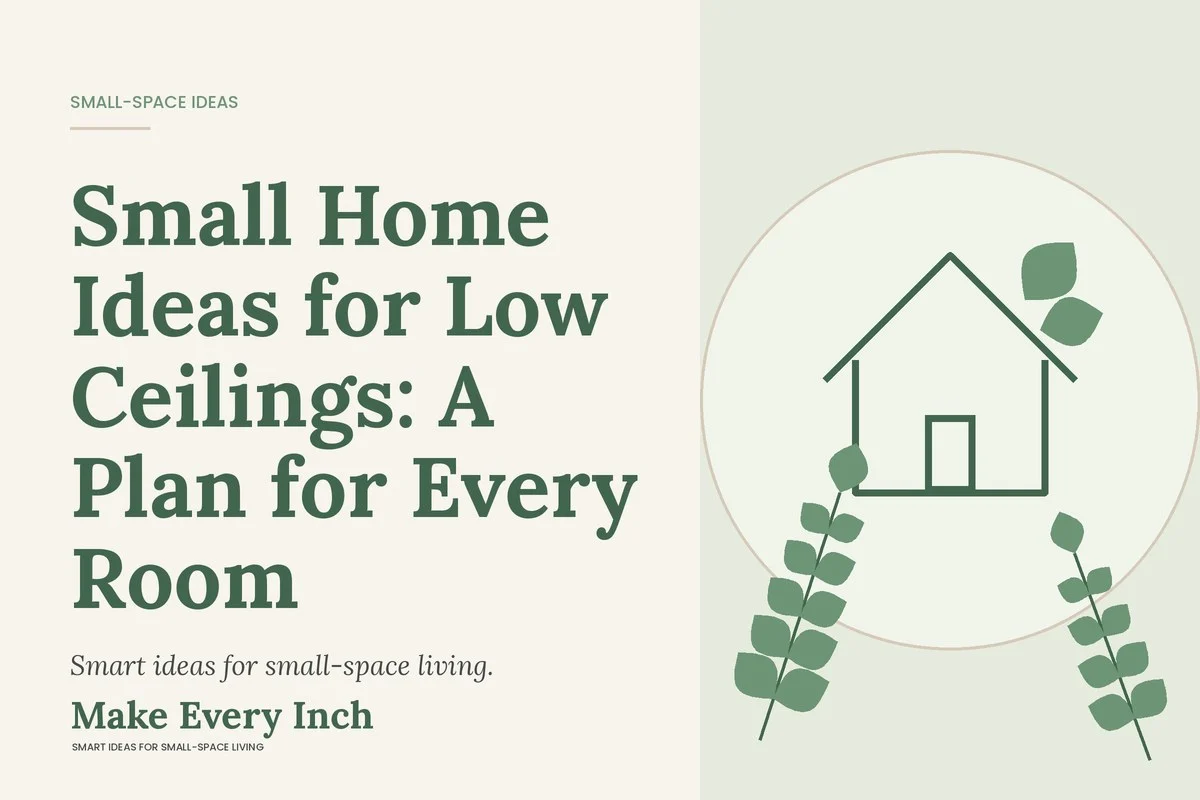 Small Home Ideas for Low Ceilings: A Plan for Every Room, Make Every Inch cover with a house and leaf illustration