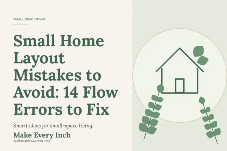 Small Home Layout Mistakes to Avoid: 14 Flow Errors to Fix, Make Every Inch cover with a house and leaf illustration