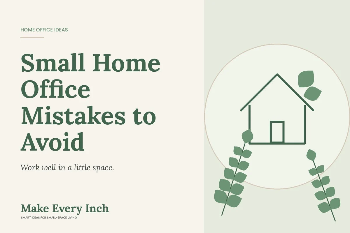 Small Home Office Mistakes to Avoid, Make Every Inch cover with a house and leaf illustration