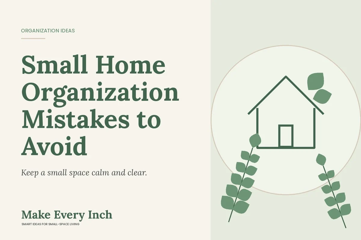 Small Home Organization Mistakes to Avoid, Make Every Inch cover with a house and leaf illustration