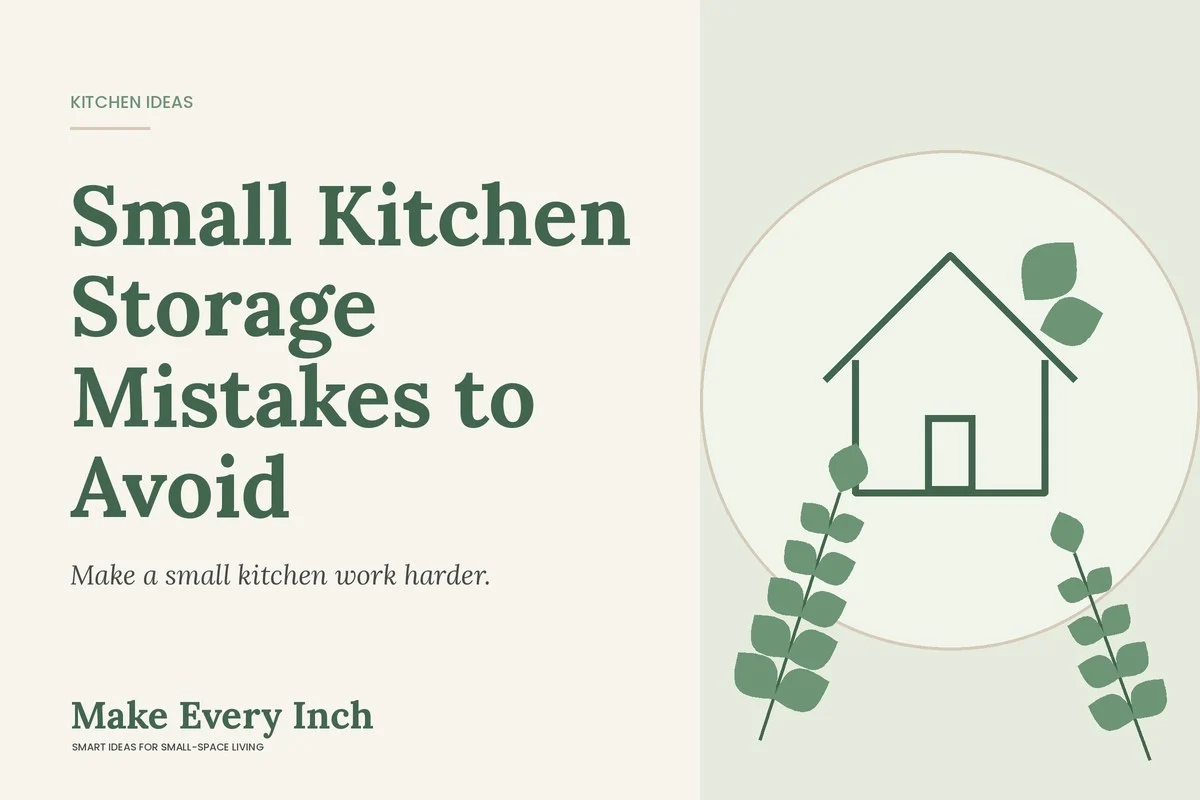 Small Kitchen Storage Mistakes to Avoid, Make Every Inch cover with a house and leaf illustration