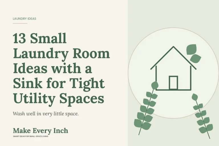 13 Small Laundry Room Ideas with a Sink for Tight Utility Spaces, Make Every Inch cover with a house and leaf illustration