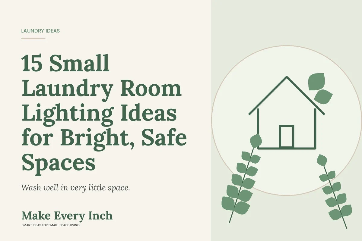 15 Small Laundry Room Lighting Ideas for Bright, Safe Spaces, Make Every Inch cover with a house and leaf illustration
