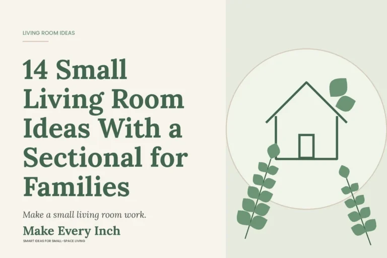 14 Small Living Room Ideas With a Sectional for Families, Make Every Inch cover with a house and leaf illustration