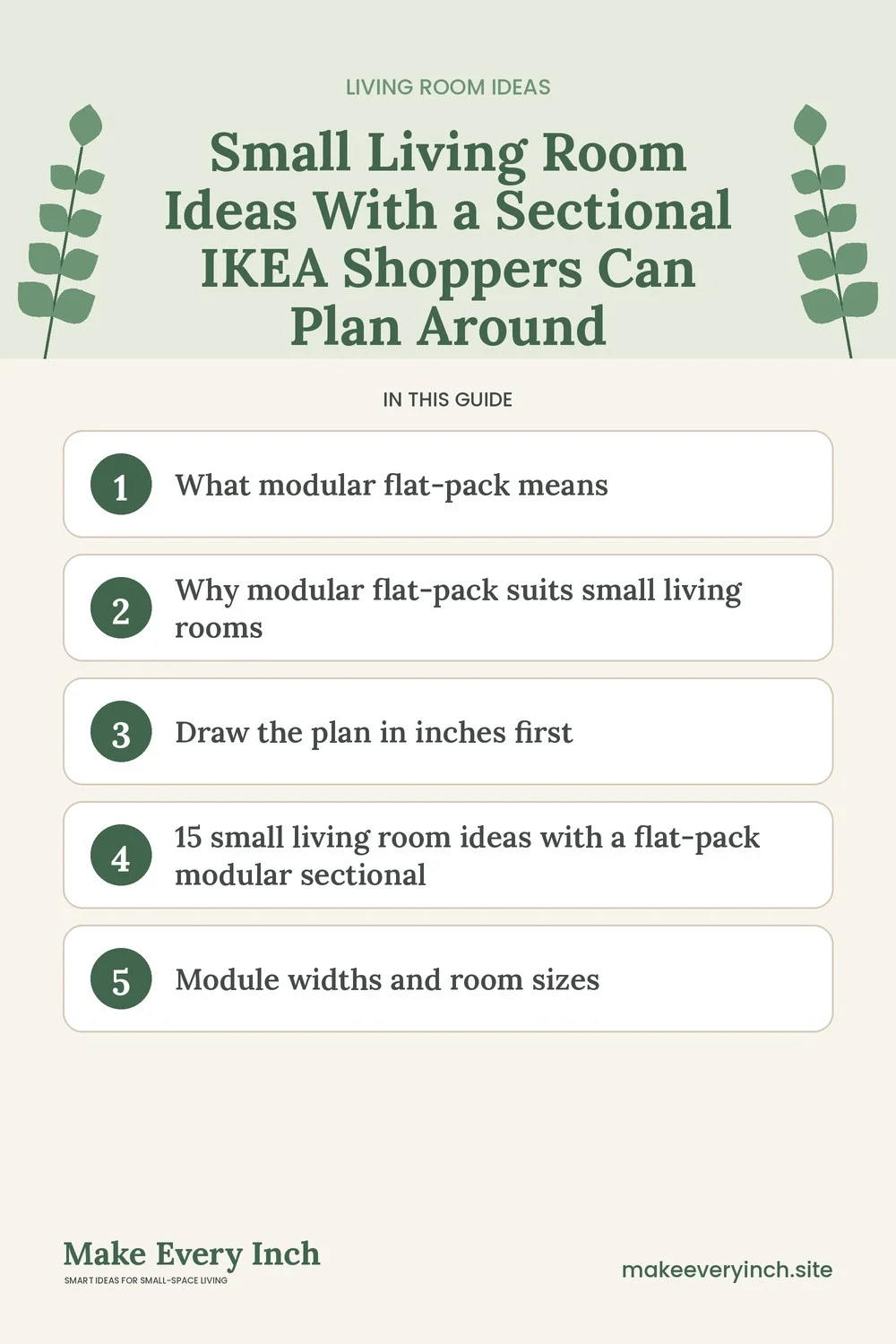 Pinterest pin listing the main topics in: Small Living Room Ideas With a Sectional IKEA Shoppers Can Plan Around