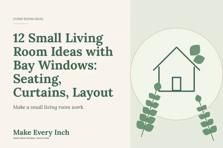 12 Small Living Room Ideas with Bay Windows: Seating, Curtains, Layout, Make Every Inch cover with a house and leaf illustration