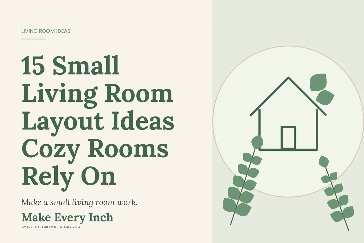15 Small Living Room Layout Ideas Cozy Rooms Rely On, Make Every Inch cover with a house and leaf illustration