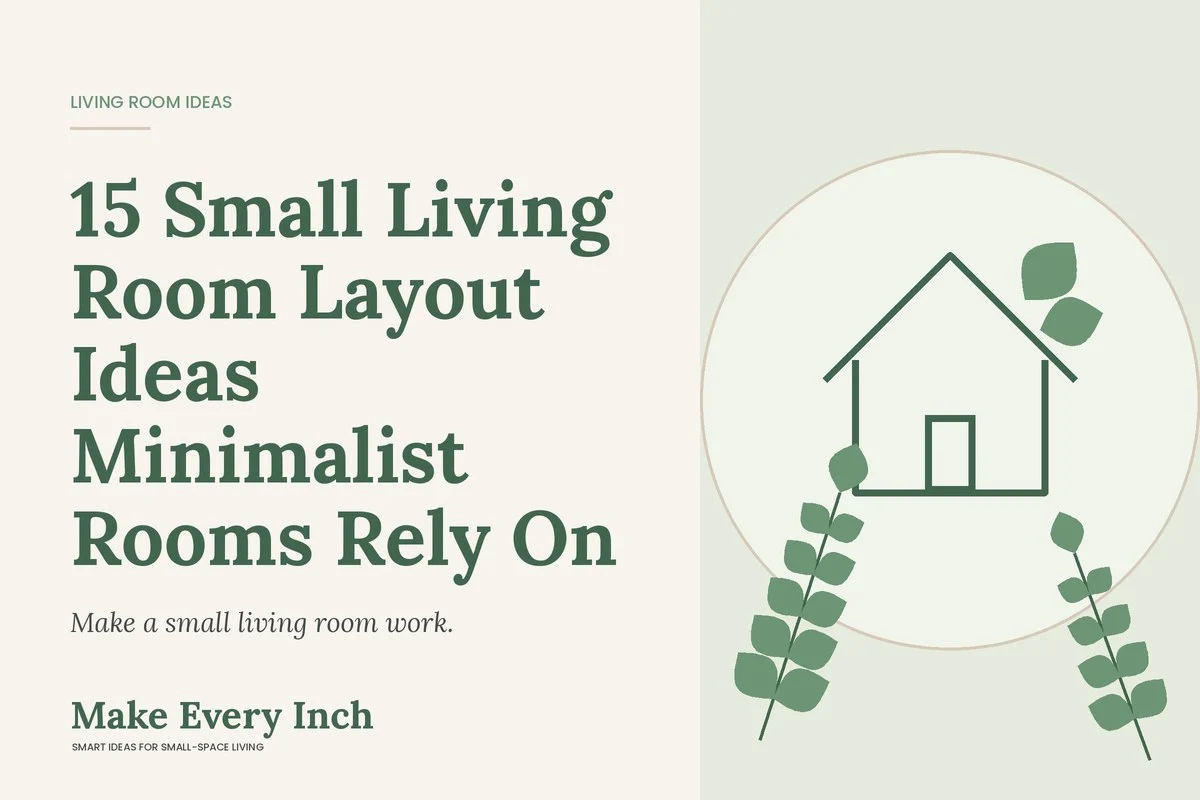 15 Small Living Room Layout Ideas Minimalist Rooms Rely On, Make Every Inch cover with a house and leaf illustration