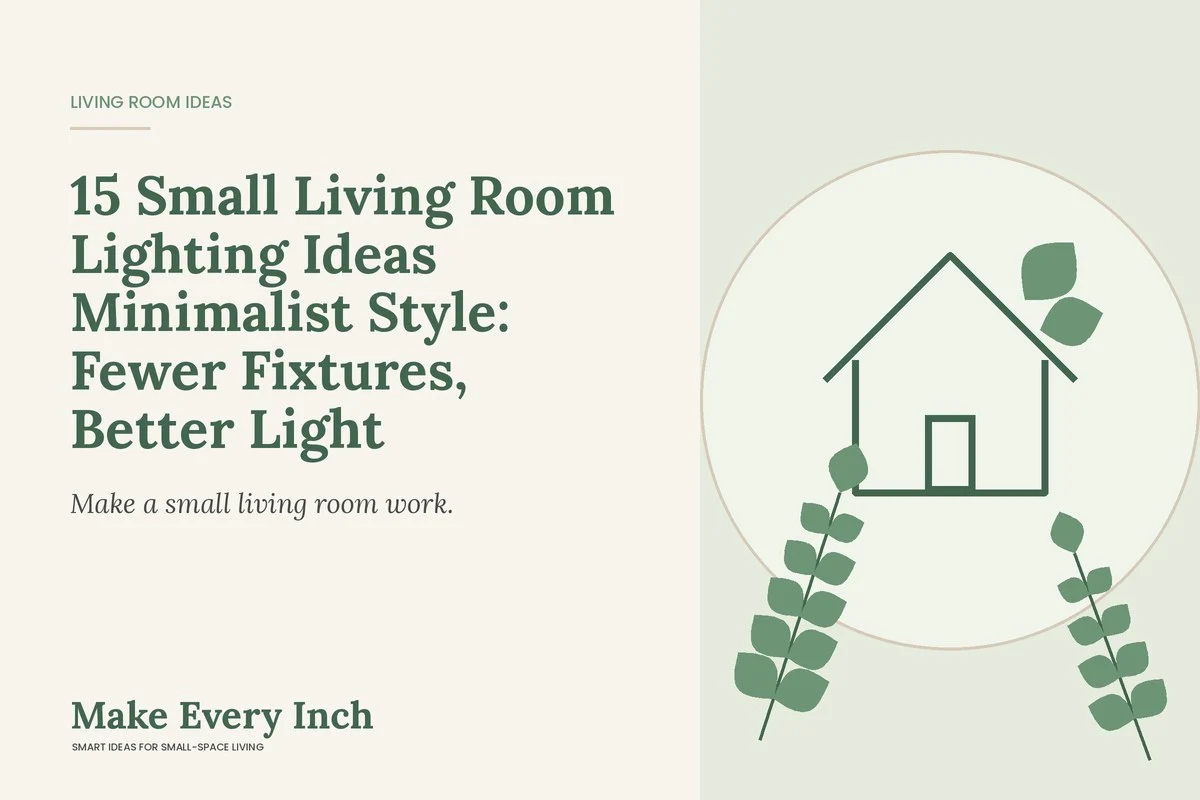 15 Small Living Room Lighting Ideas Minimalist Style: Fewer Fixtures, Better Light, Make Every Inch cover with a house and leaf illustration