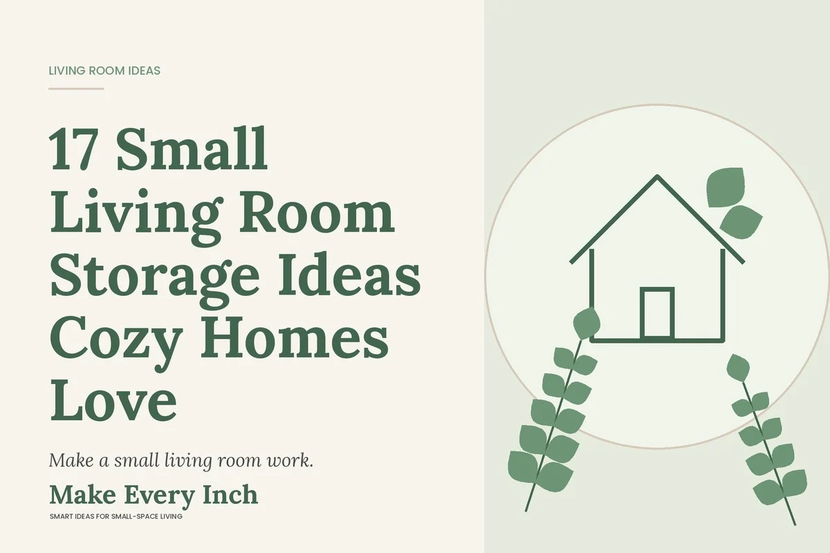 17 Small Living Room Storage Ideas Cozy Homes Love, Make Every Inch cover with a house and leaf illustration